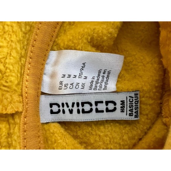 Divided H & M Hoodie Women's M Yellow Cropped Long Sleeve Stretch Solid flaw - Picture 11 of 13